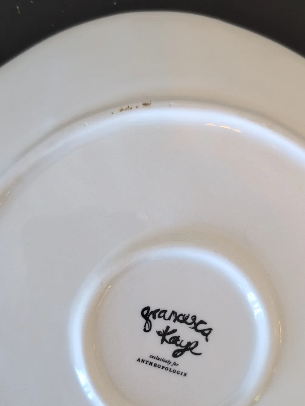 Anthropologie Francesca Kaye Hand Painted Stoneware Dessert Plate. 8.75